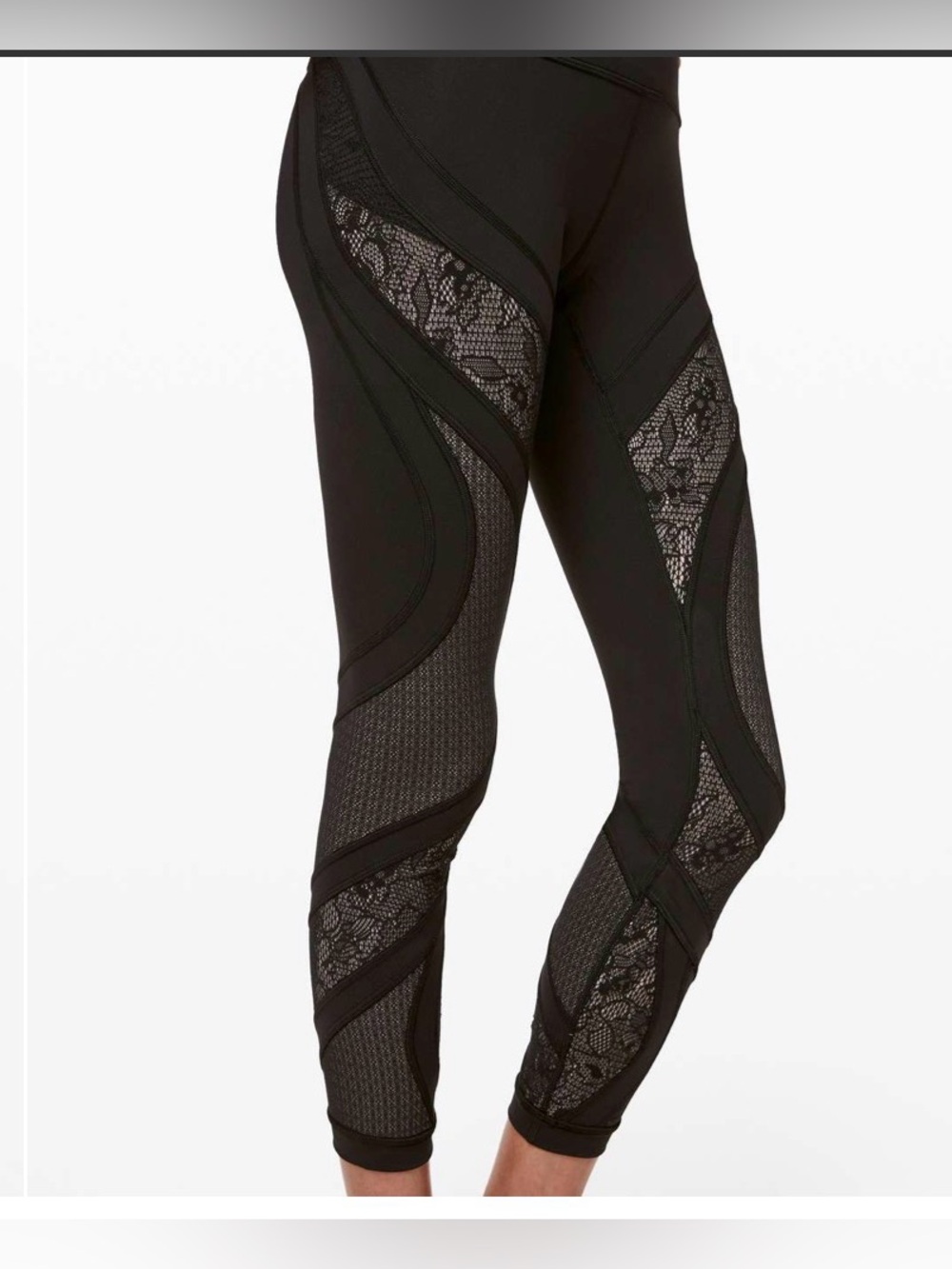 Lululemon Wunder Under High-Rise Tight 25" *Lace Black Size 10 Limited Edition